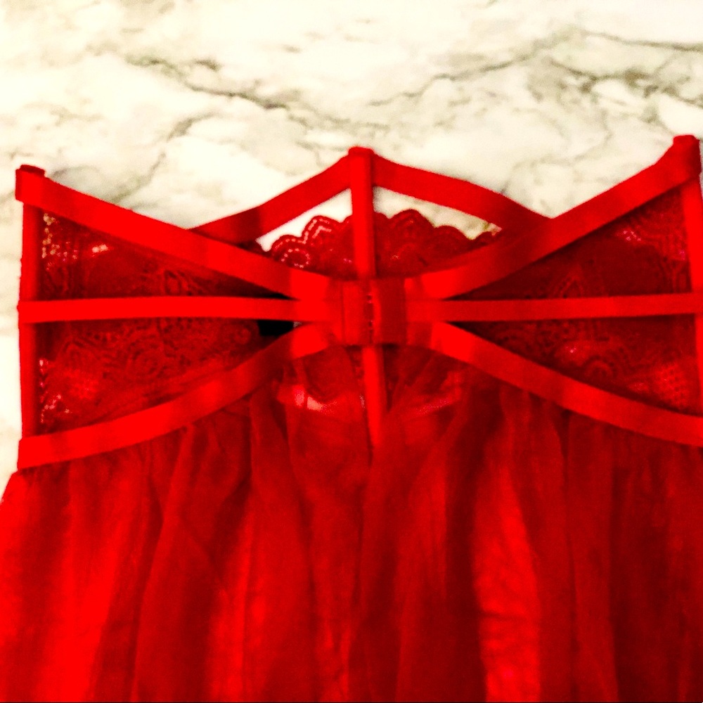 NWOT - Aisling Reine - Harmony in Red - lace waist cincher w/ mesh skirt - Picture 3 of 4